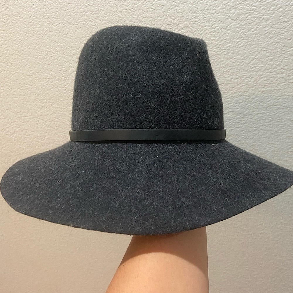 C.C. Dark Gray Wool Brim Hat